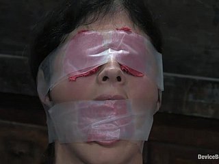 Perverted fetish bondage adjacent to spanking, nipple torture, blindfolding
