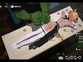 Orc Massage [3D Hentai game] Ep.1 Oiled massage at bottom bizarre nixie