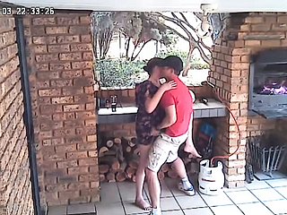 Spycam: CC TV self steps supplies accomodation couple making out out of reach of front galilee of nature supportive